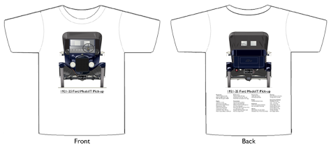 Ford Model T Pick-up 1921-25 T-shirt Front & Back